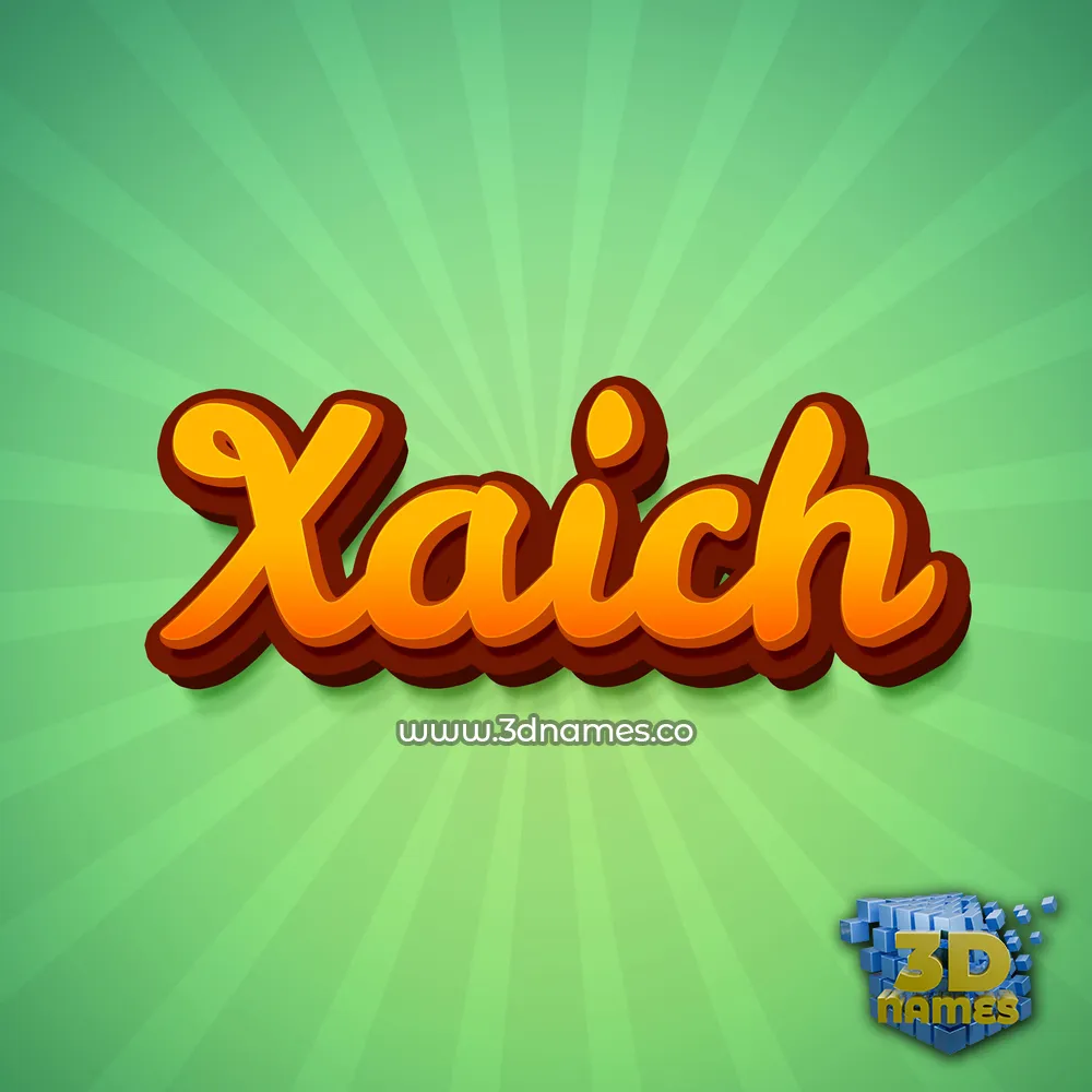 xaich in Green Rays style - 3D name wallpaper