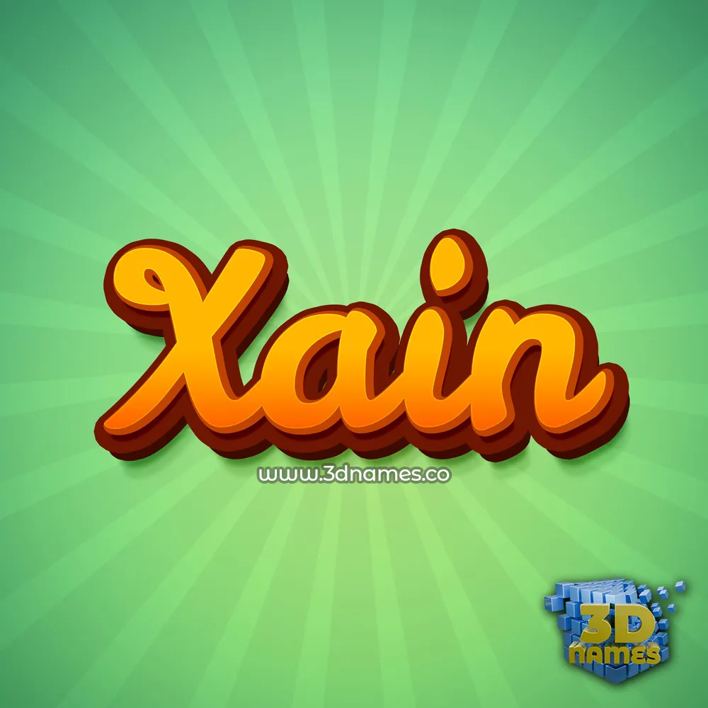 xain in Green Rays style - 3D name wallpaper
