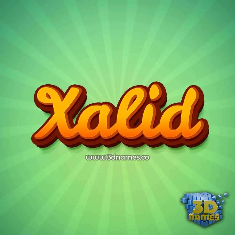 xalid in Green Rays style - 3D name wallpaper
