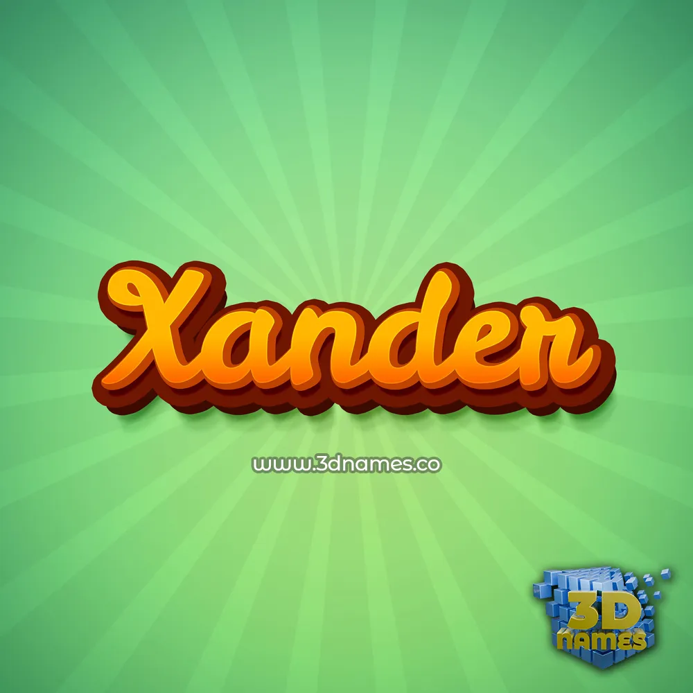 xander in Green Rays style - 3D name wallpaper