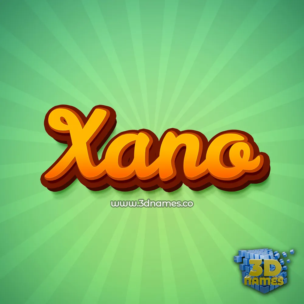 xano in Green Rays style - 3D name wallpaper