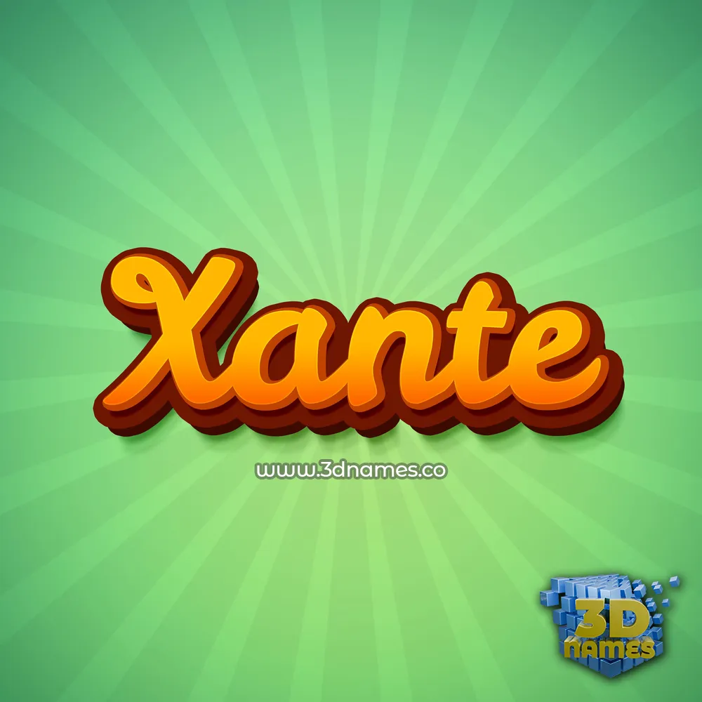 xante in Green Rays style - 3D name wallpaper