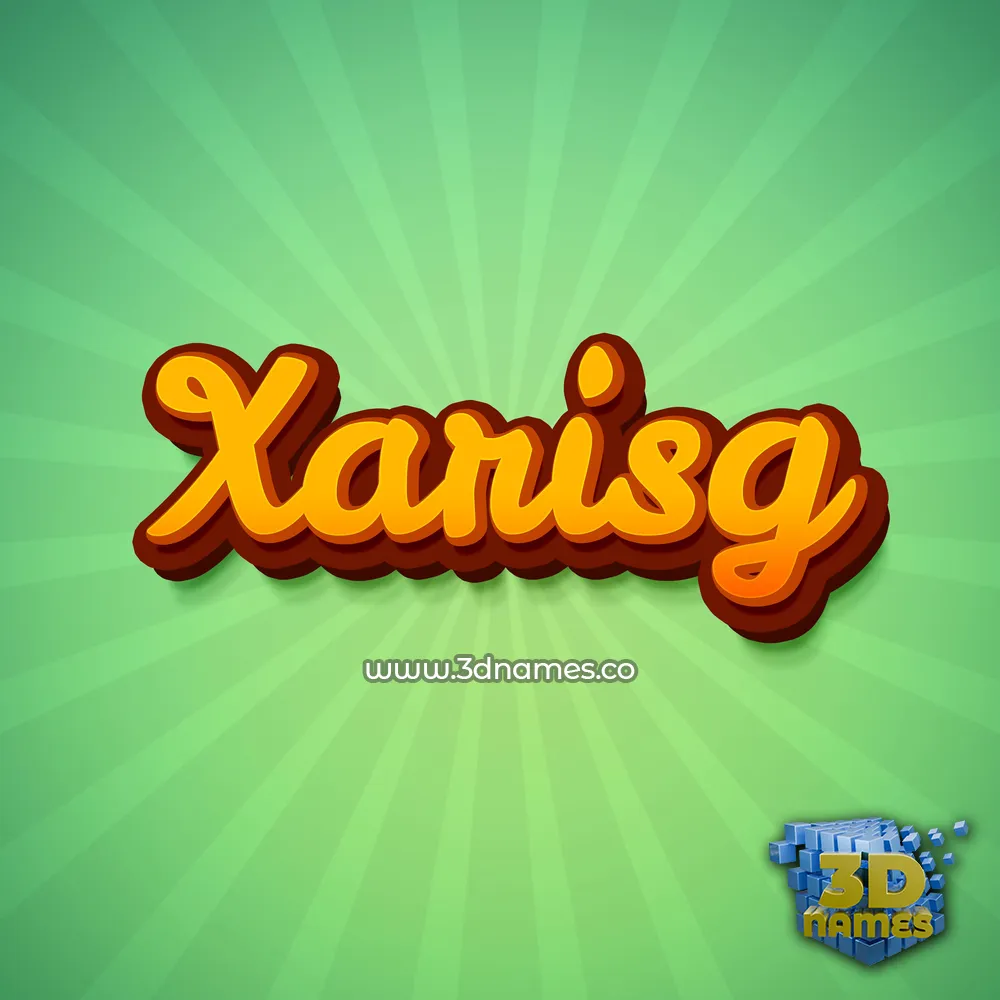 xarisg in Green Rays style - 3D name wallpaper