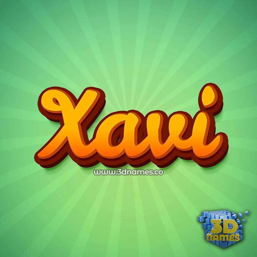 xavi in Green Rays style - 3D name wallpaper
