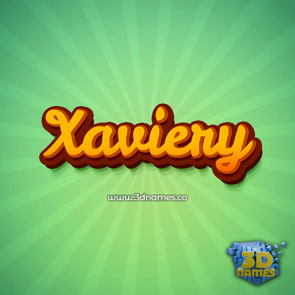 xaviery in Green Rays style - 3D name wallpaper