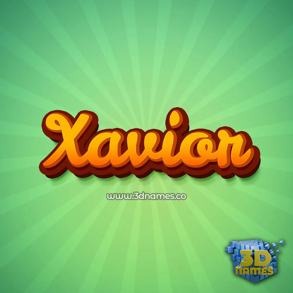 xavior in Green Rays style - 3D name wallpaper