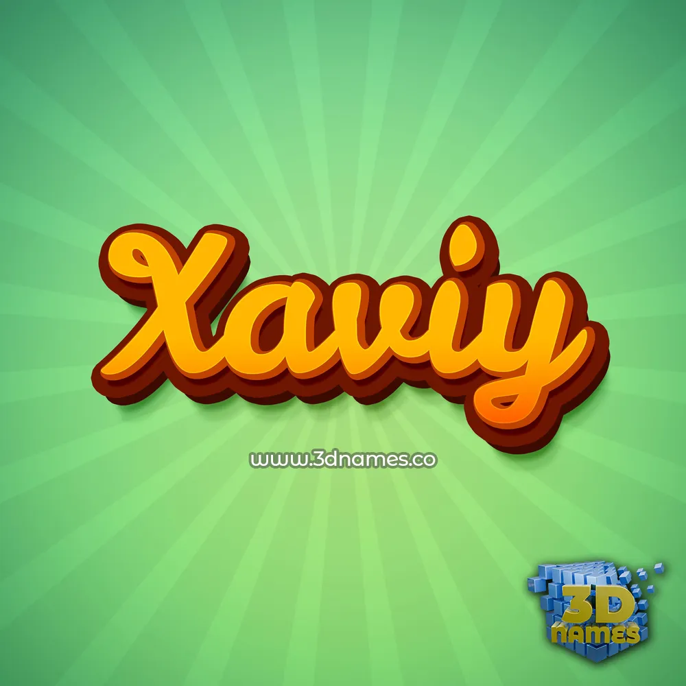 xaviy in Green Rays style - 3D name wallpaper