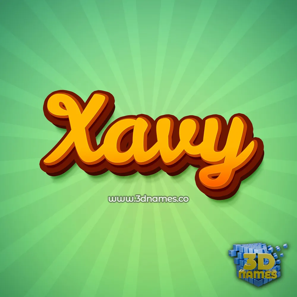 xavy in Green Rays style - 3D name wallpaper