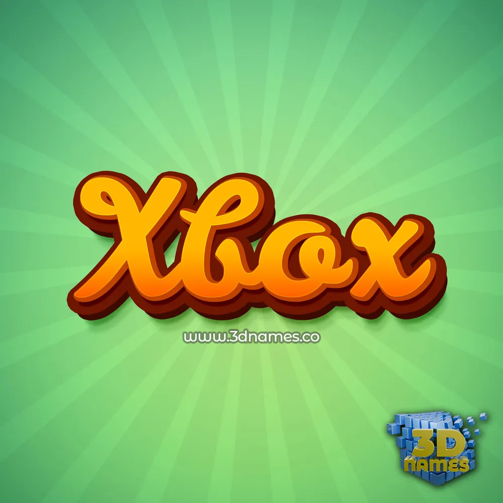 xbox in Green Rays style - 3D name wallpaper