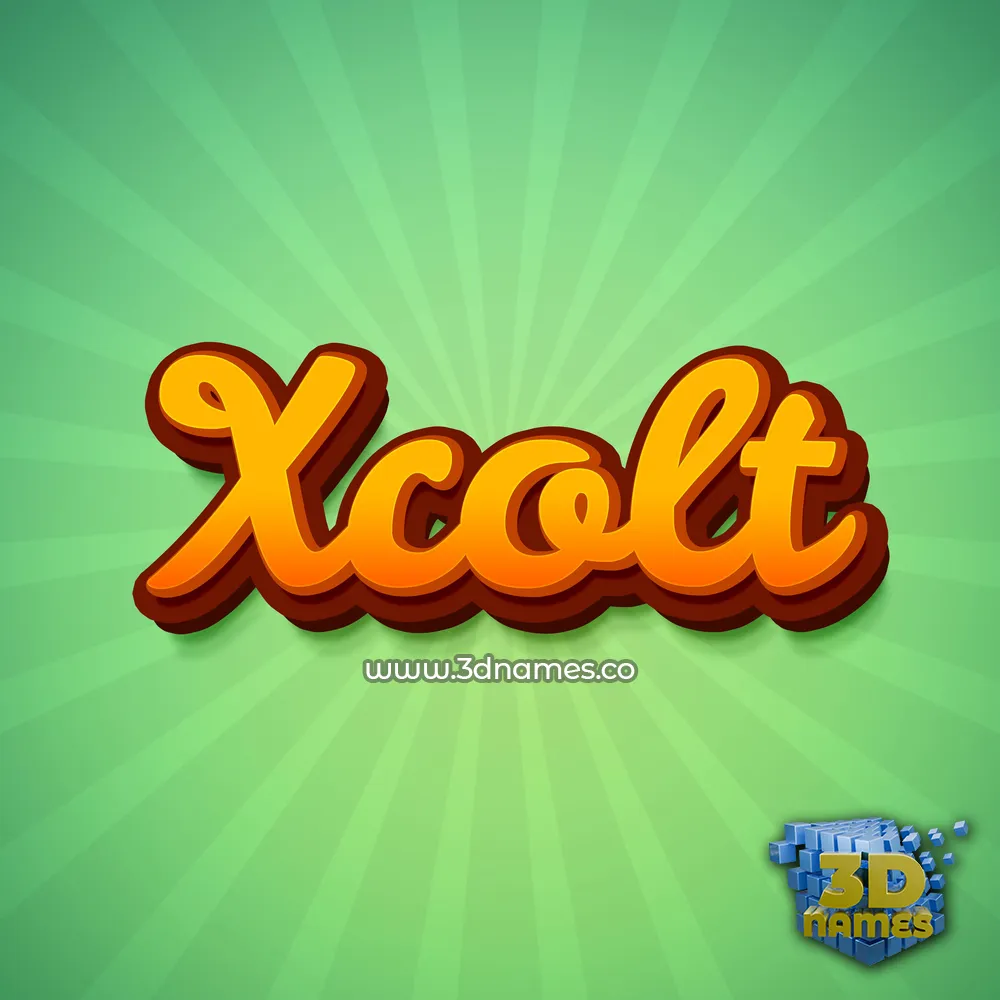 xcolt in Green Rays style - 3D name wallpaper