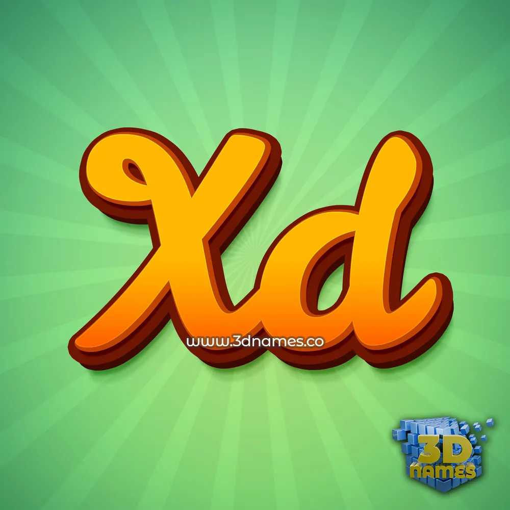 xd in Green Rays style - 3D name wallpaper