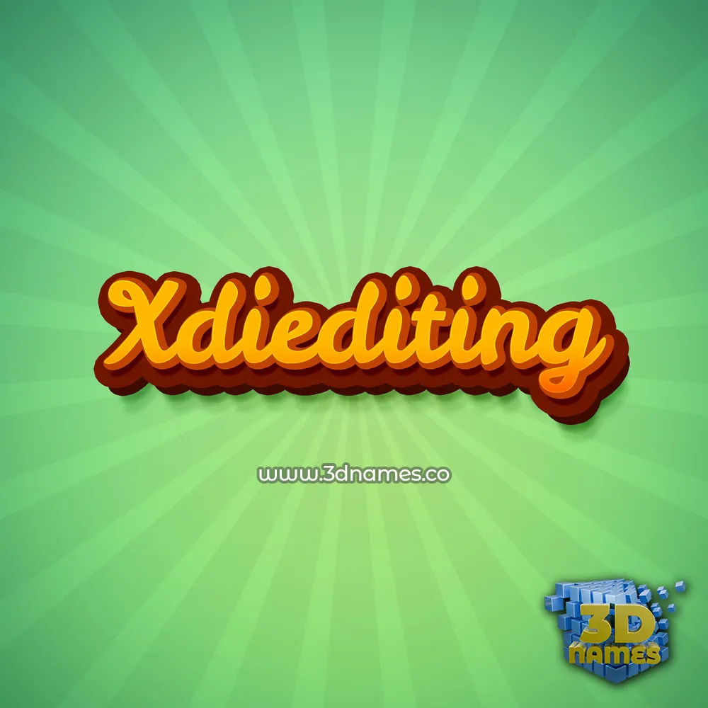 xdiediting in Green Rays style - 3D name wallpaper