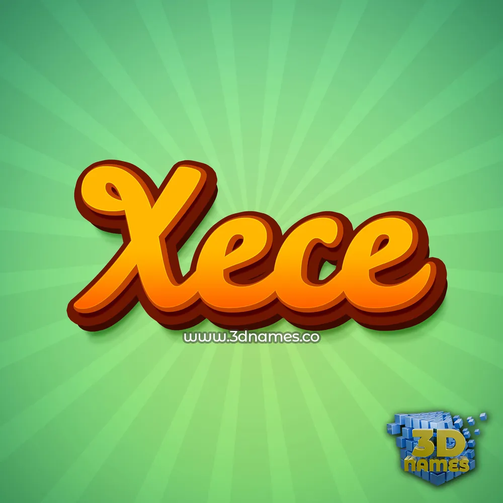 xece in Green Rays style - 3D name wallpaper