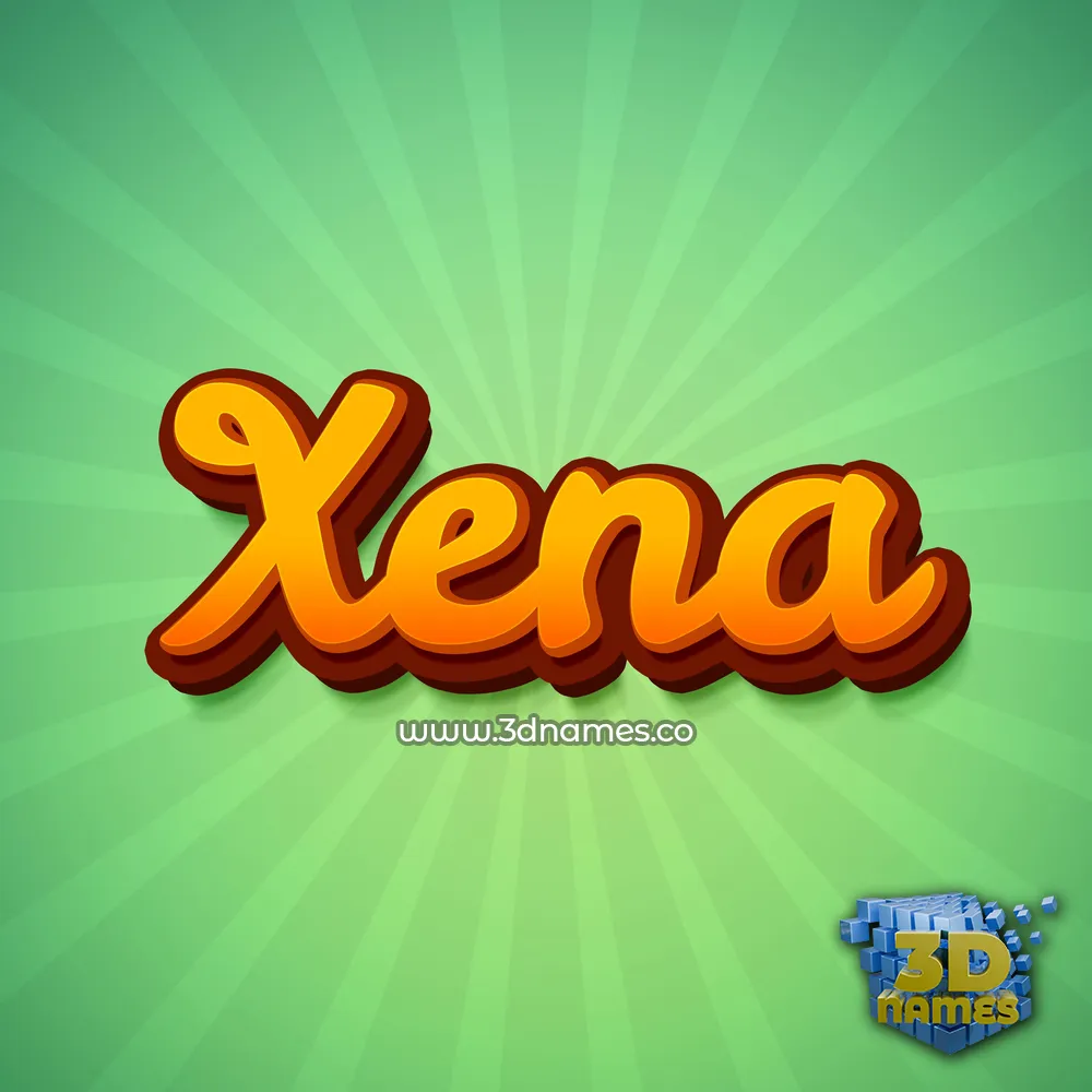 xena in Green Rays style - 3D name wallpaper