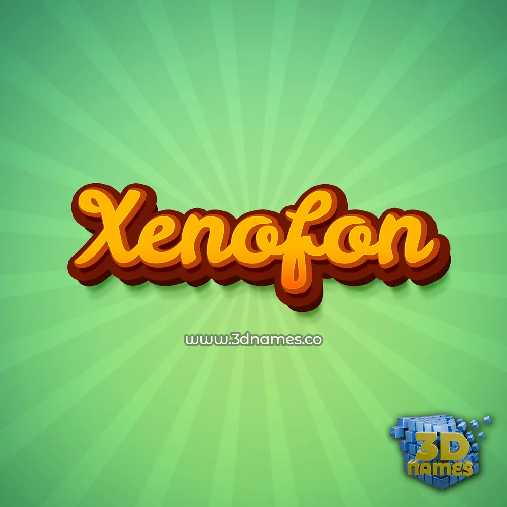 xenofon in Green Rays style - 3D name wallpaper