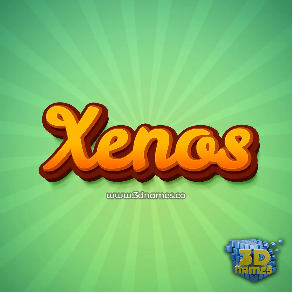 xenos in Green Rays style - 3D name wallpaper