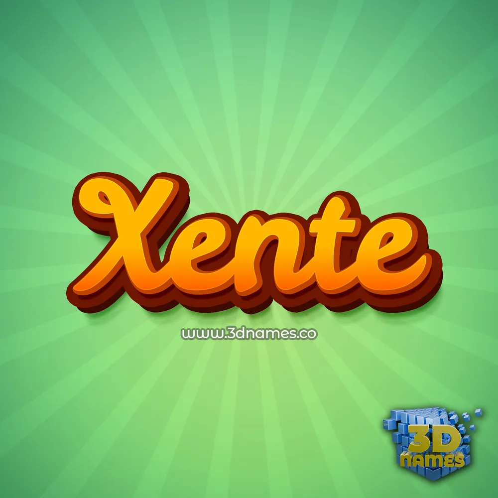 xente in Green Rays style - 3D name wallpaper