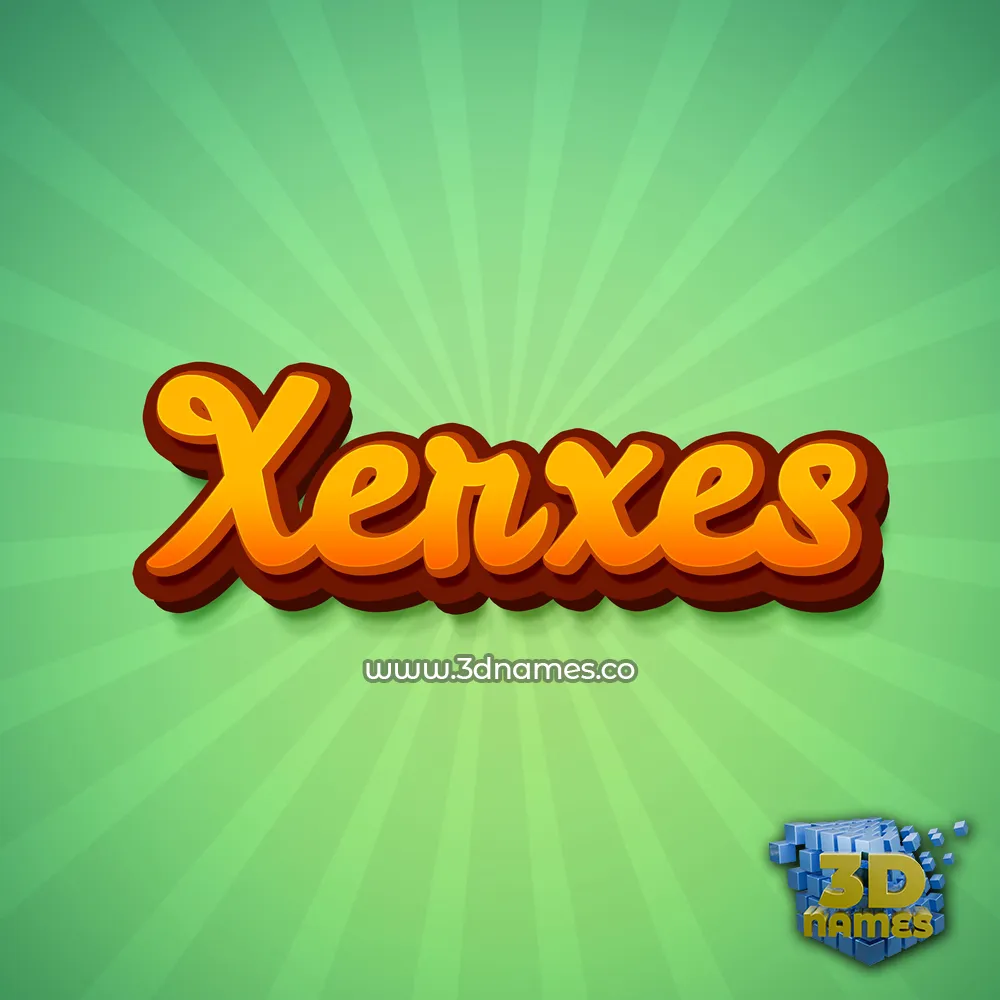 xerxes in Green Rays style - 3D name wallpaper