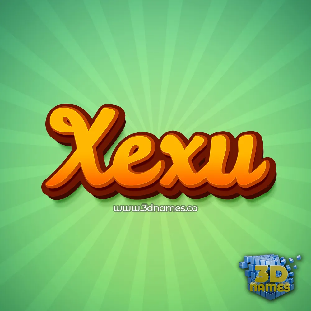 xexu in Green Rays style - 3D name wallpaper