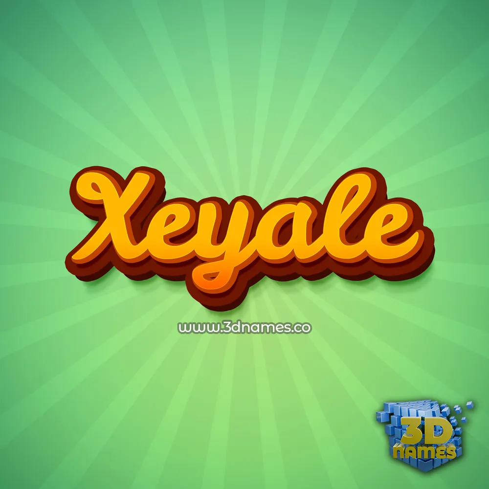 xeyale in Green Rays style - 3D name wallpaper
