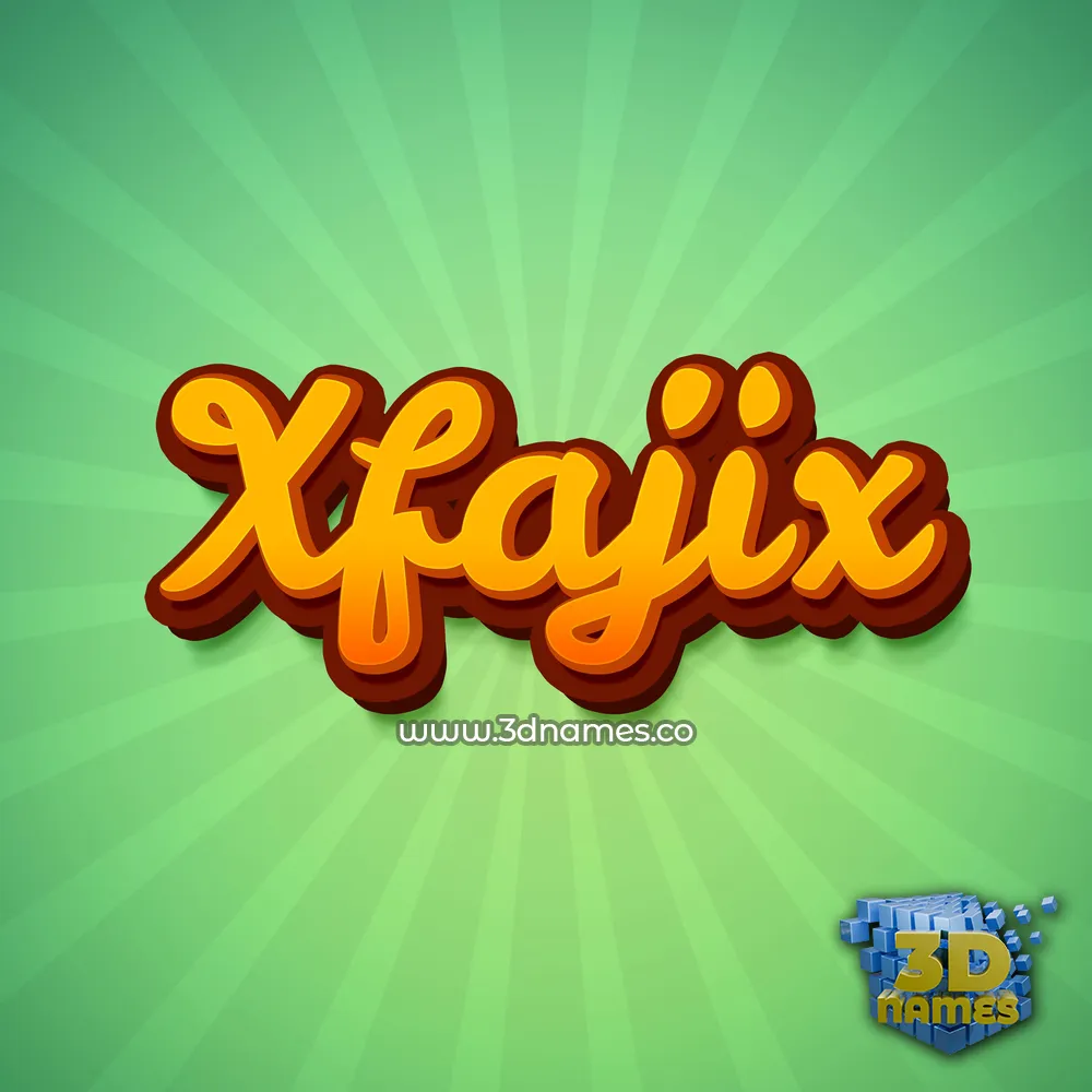 xfajix in Green Rays style - 3D name wallpaper