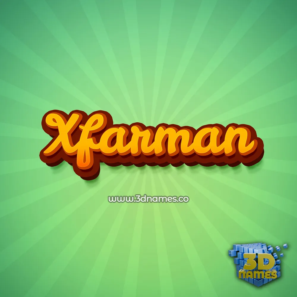 xfarman in Green Rays style - 3D name wallpaper