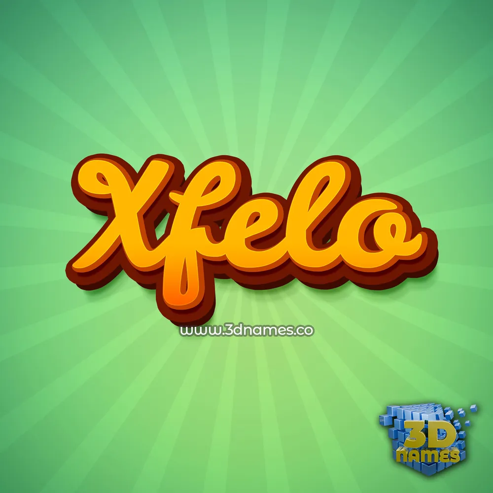 xfelo in Green Rays style - 3D name wallpaper