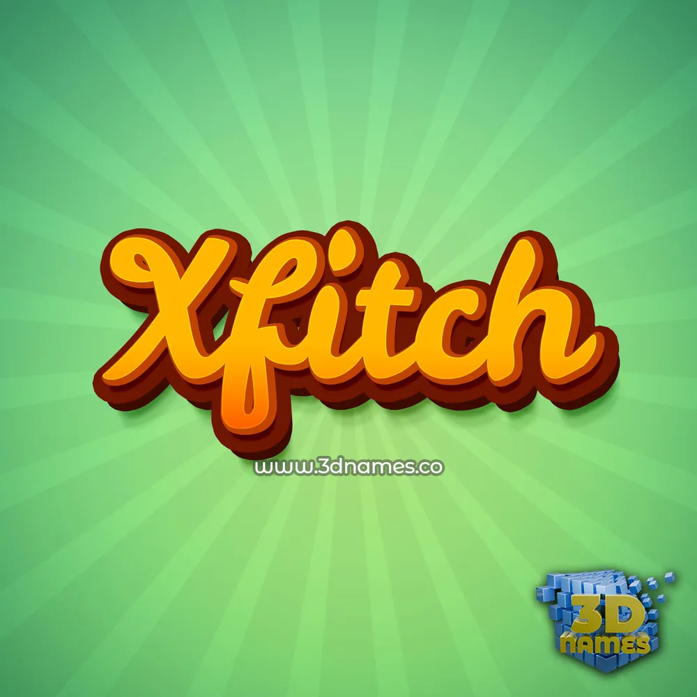 xfitch in Green Rays style - 3D name wallpaper