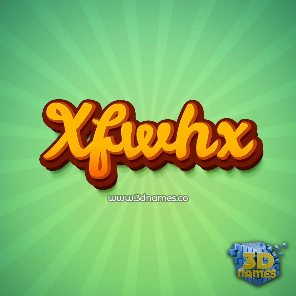 xfwhx in Green Rays style - 3D name wallpaper