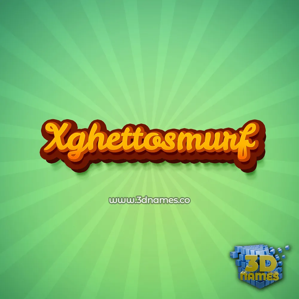 xghettosmurf in Green Rays style - 3D name wallpaper