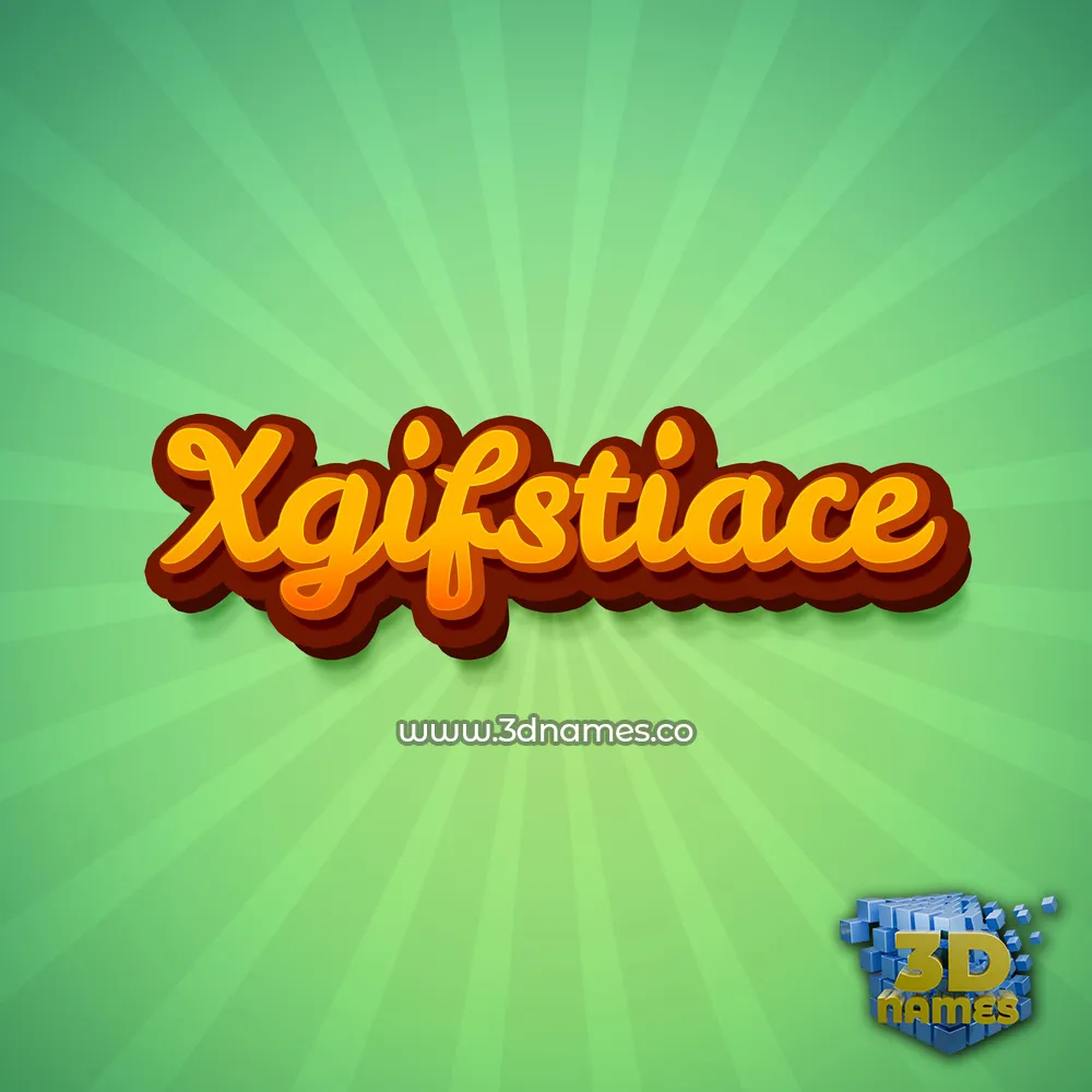 xgifstiace in Green Rays style - 3D name wallpaper