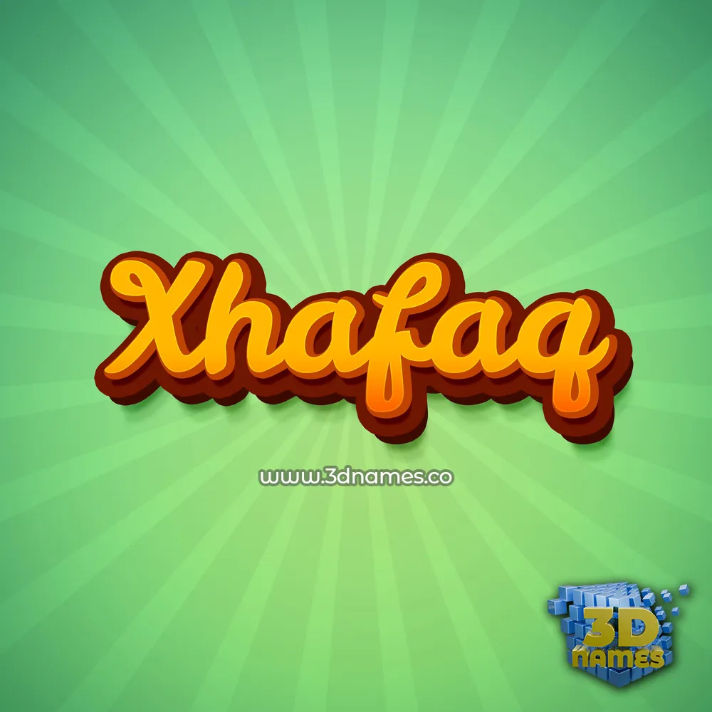 xhafaq in Green Rays style - 3D name wallpaper