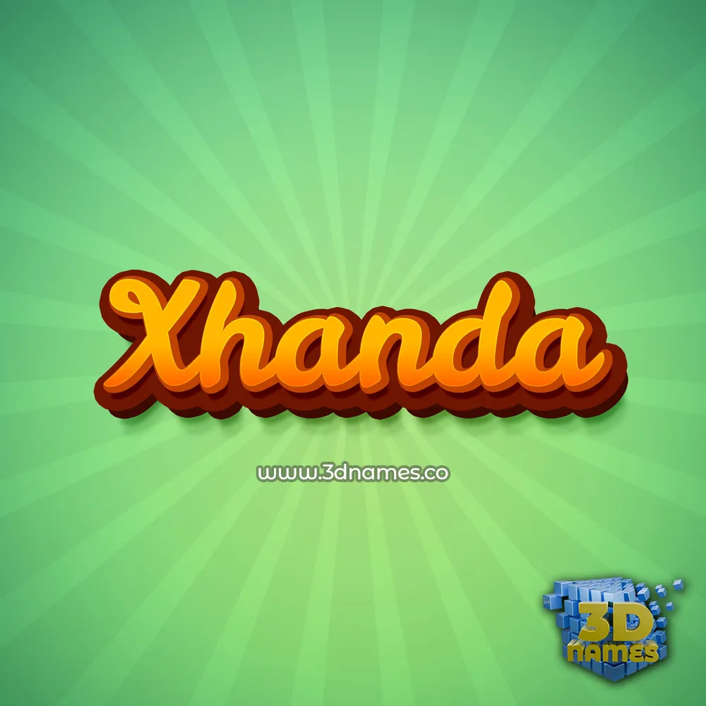 xhanda in Green Rays style - 3D name wallpaper