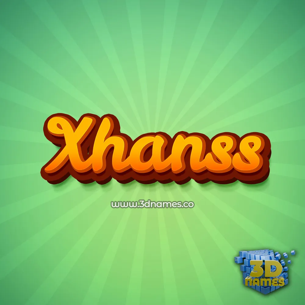 xhanss in Green Rays style - 3D name wallpaper