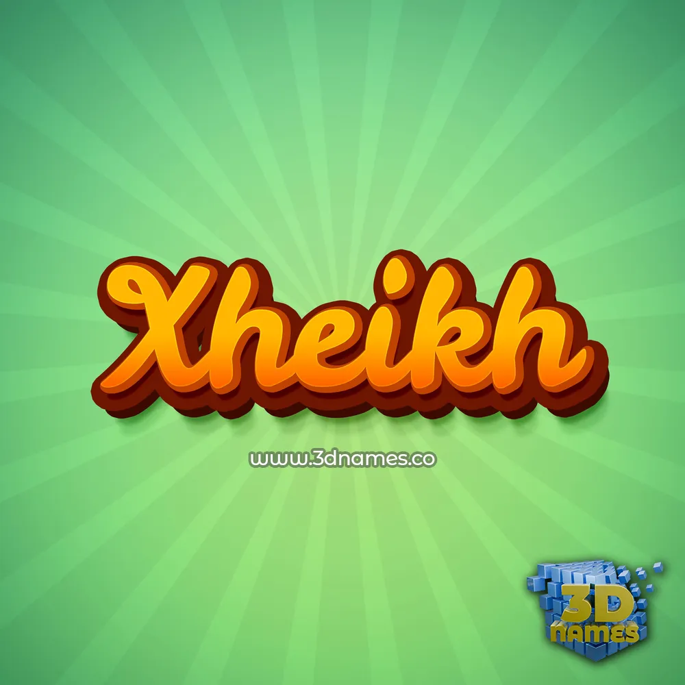 xheikh in Green Rays style - 3D name wallpaper