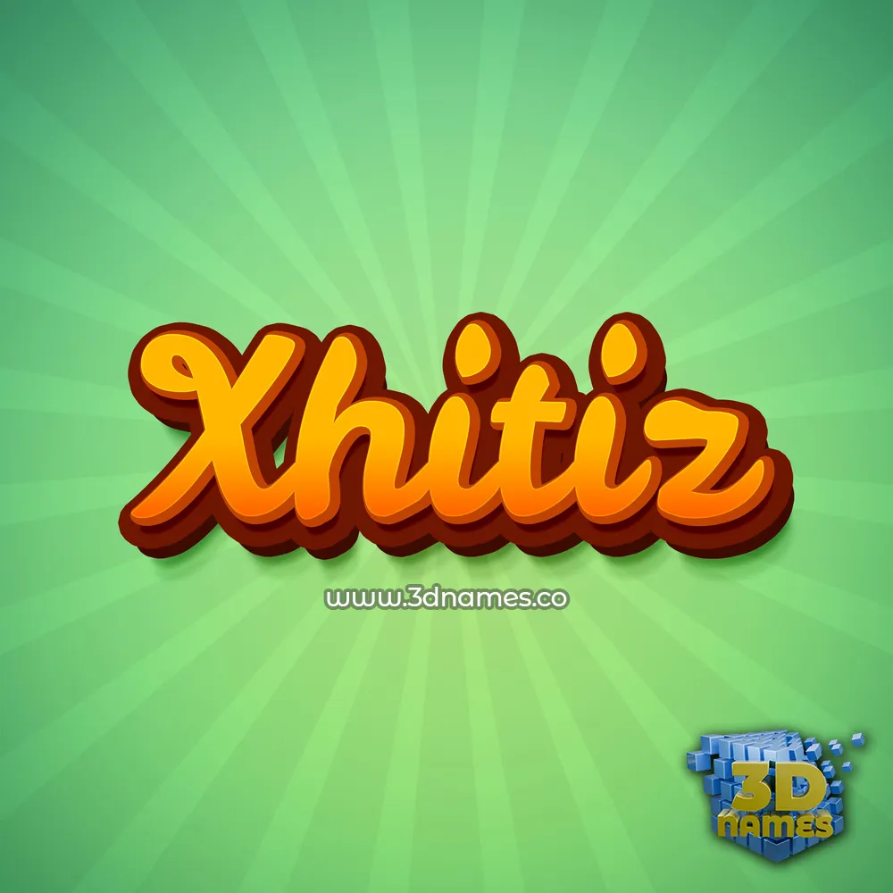 xhitiz in Green Rays style - 3D name wallpaper