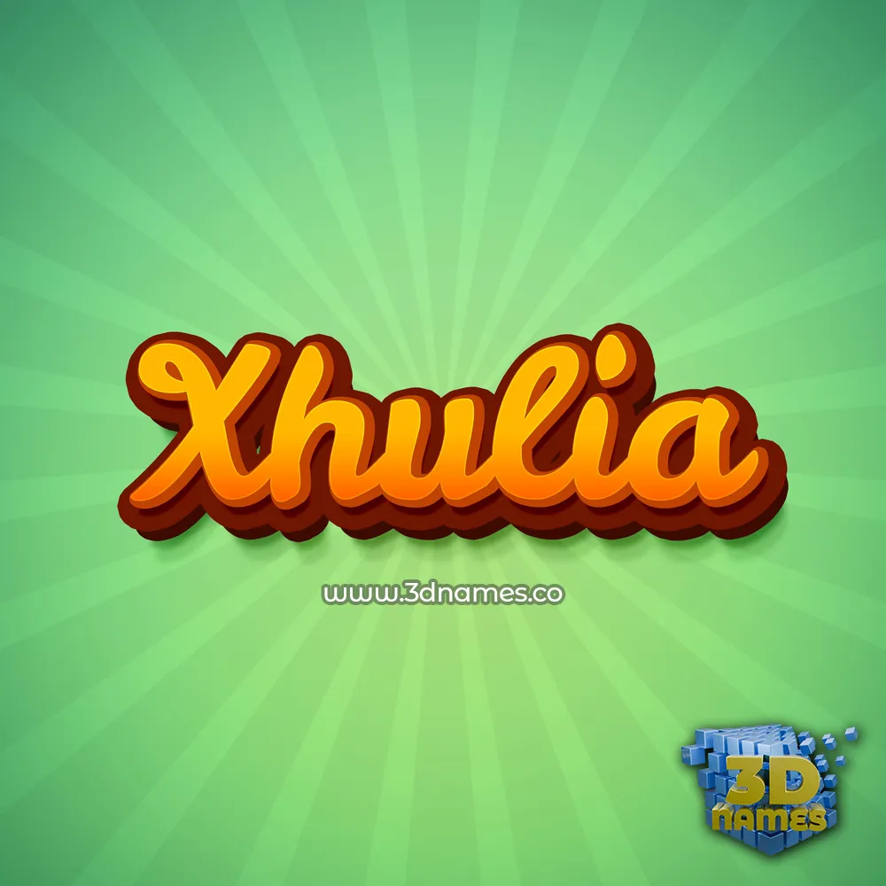 xhulia in Green Rays style - 3D name wallpaper