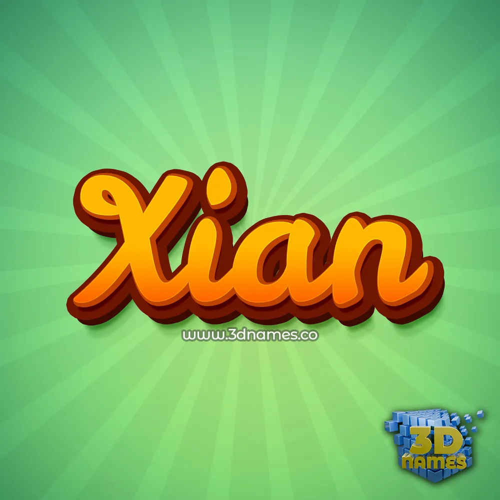 xian in Green Rays style - 3D name wallpaper