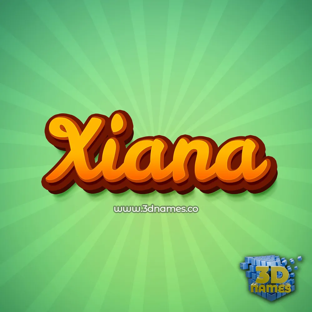 xiana in Green Rays style - 3D name wallpaper