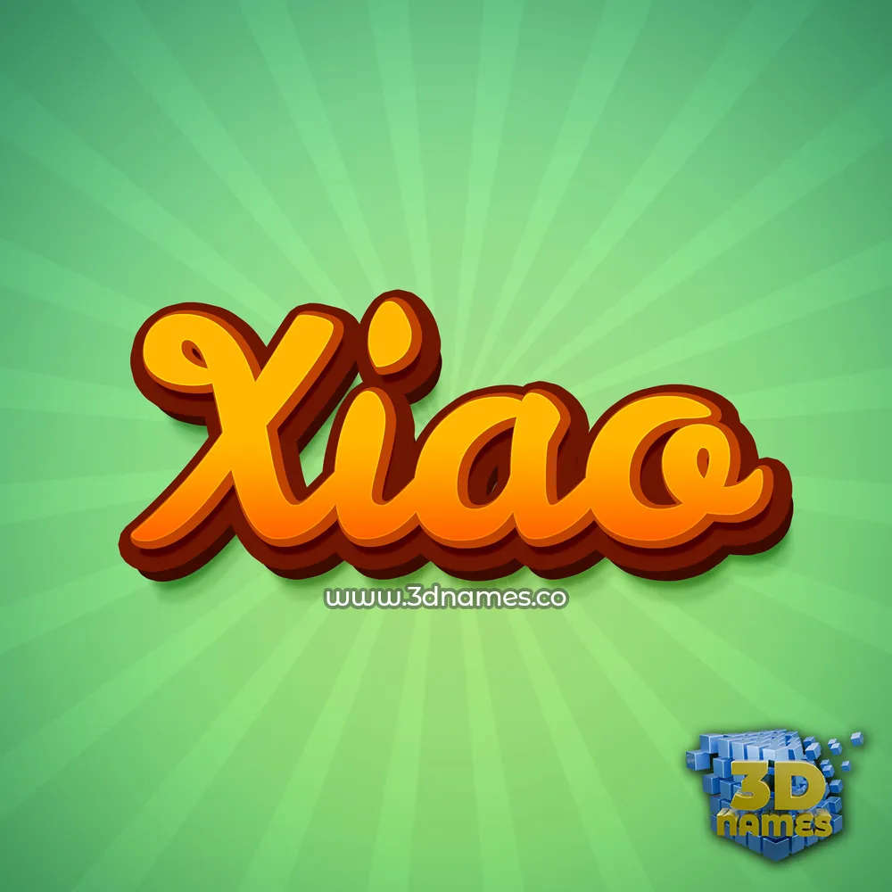 xiao in Green Rays style - 3D name wallpaper