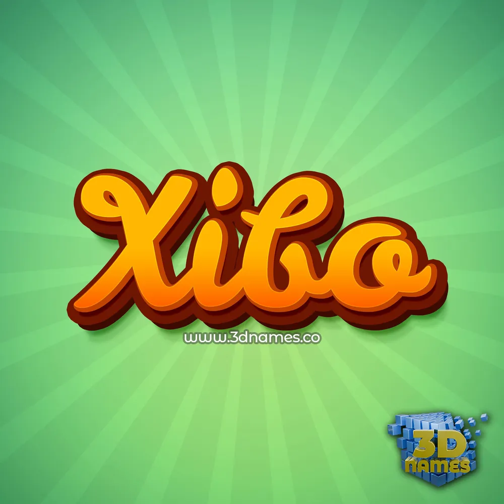 xibo in Green Rays style - 3D name wallpaper