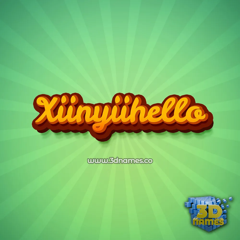 xiinyiihello in Green Rays style - 3D name wallpaper
