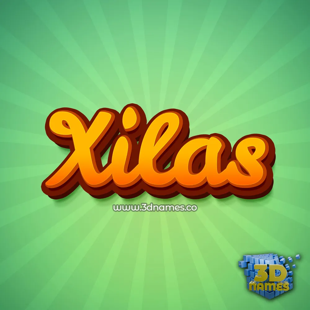 xilas in Green Rays style - 3D name wallpaper