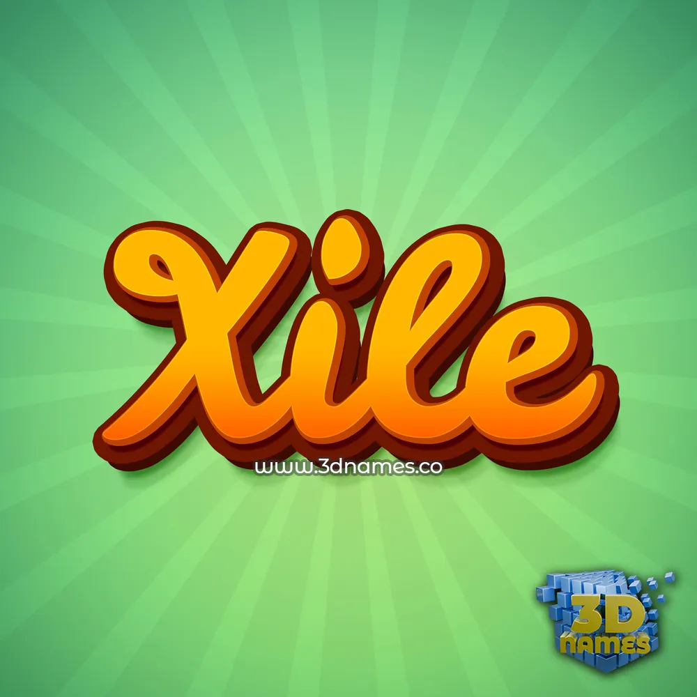 xile in Green Rays style - 3D name wallpaper