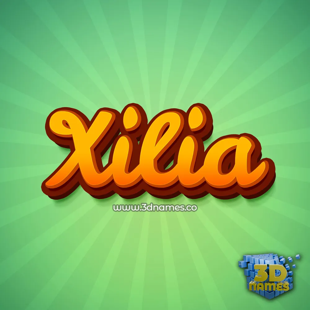 xilia in Green Rays style - 3D name wallpaper