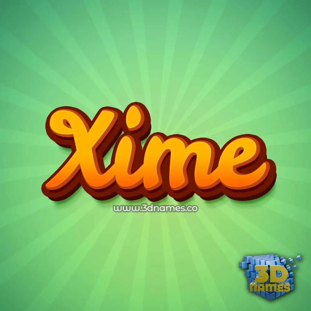 xime in Green Rays style - 3D name wallpaper