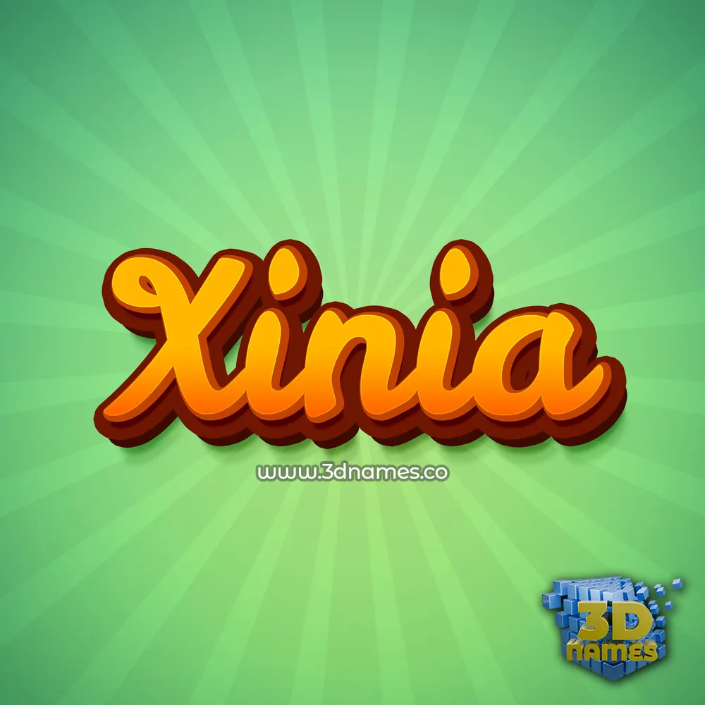 xinia in Green Rays style - 3D name wallpaper