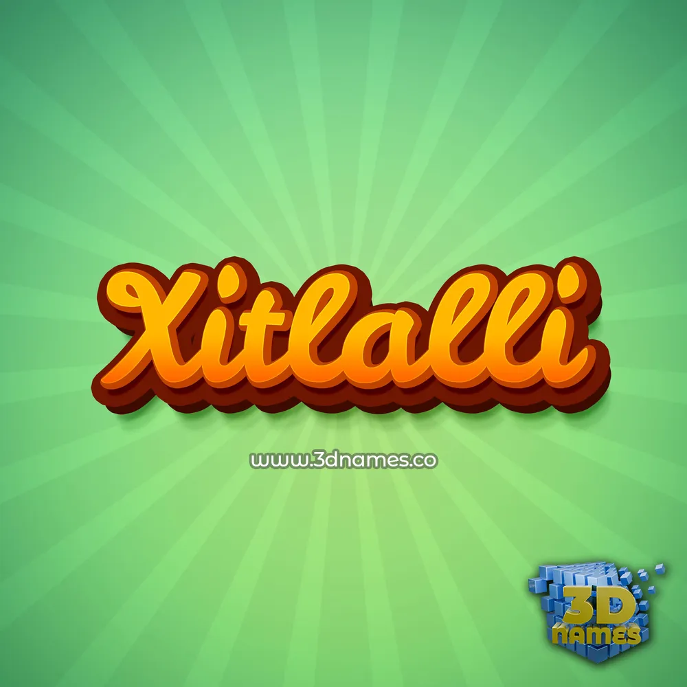 xitlalli in Green Rays style - 3D name wallpaper