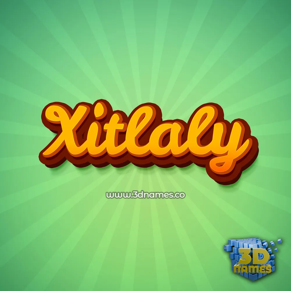 xitlaly in Green Rays style - 3D name wallpaper