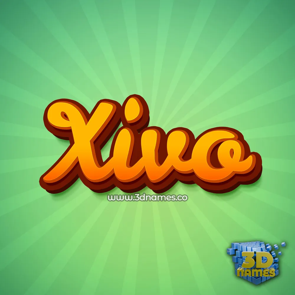xivo in Green Rays style - 3D name wallpaper